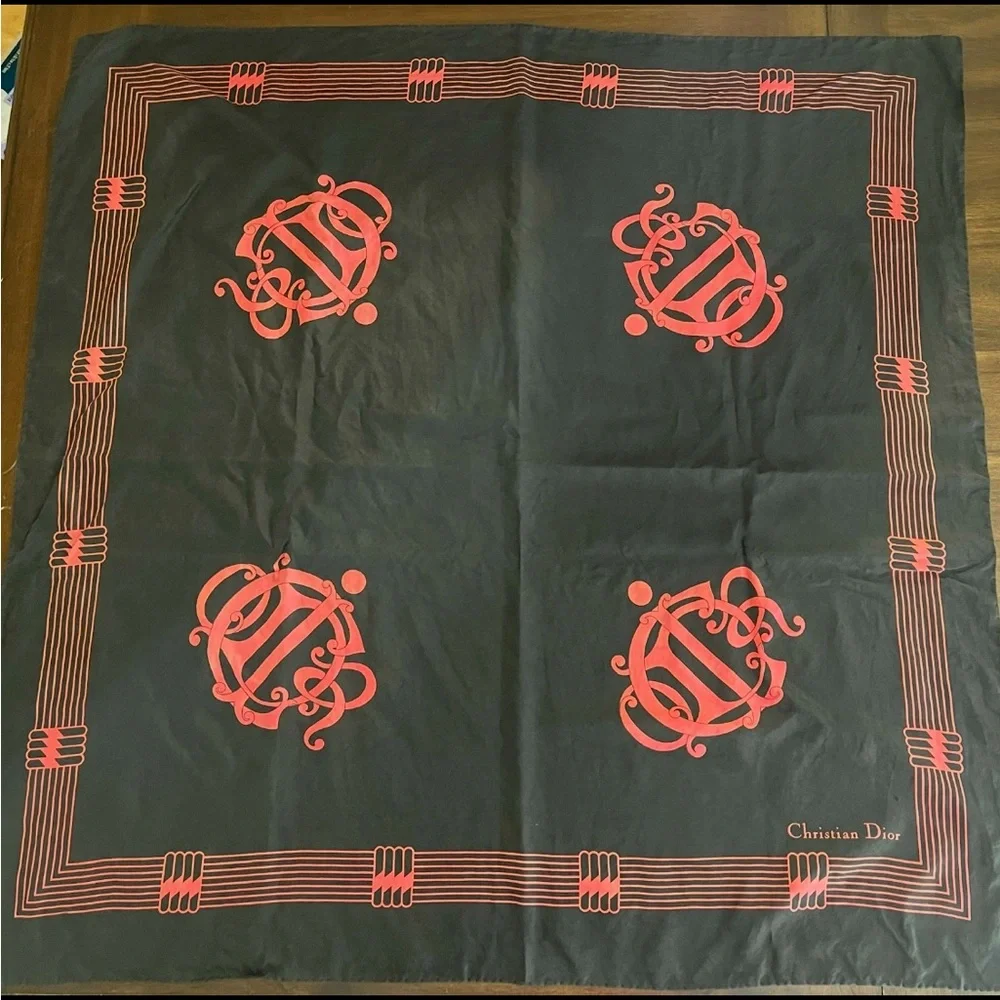 Dior Black and Red Scarf